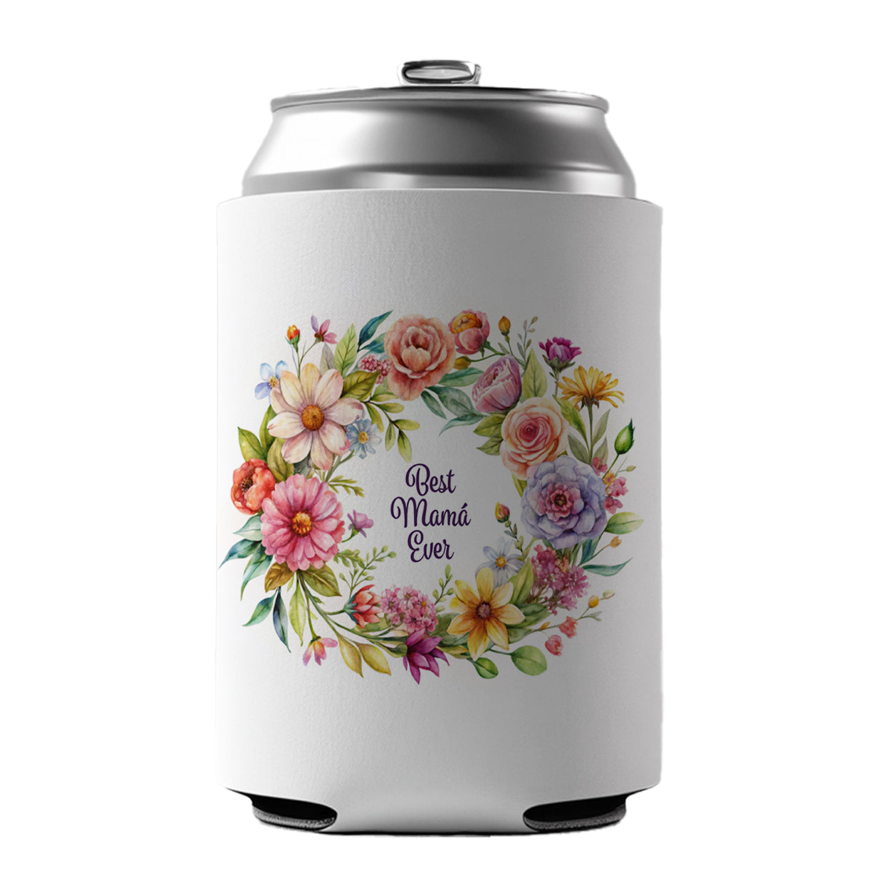 Best Mama Ever Spanish Mom Mother Flowers Can Cooler Beer Soda Drink Insulated Holder Sleeve Hugger