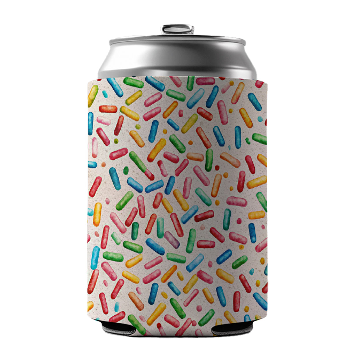 Colorful Sprinkles Ice Cream Donuts Can Cooler Beer Soda Drink Insulated Holder Sleeve Hugger