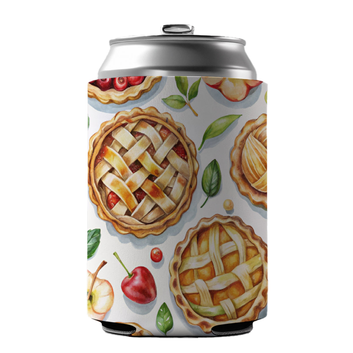 Fruit Pies Apple Cherry Can Cooler Beer Soda Drink Insulated Holder Sleeve Hugger
