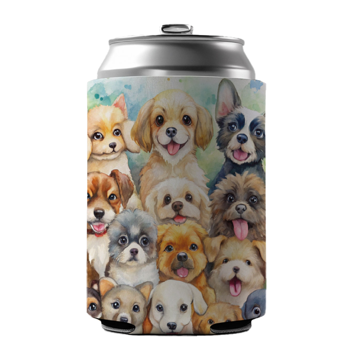 Lots Of Cute Dogs Watercolor Can Cooler Beer Soda Drink Insulated Holder Sleeve Hugger