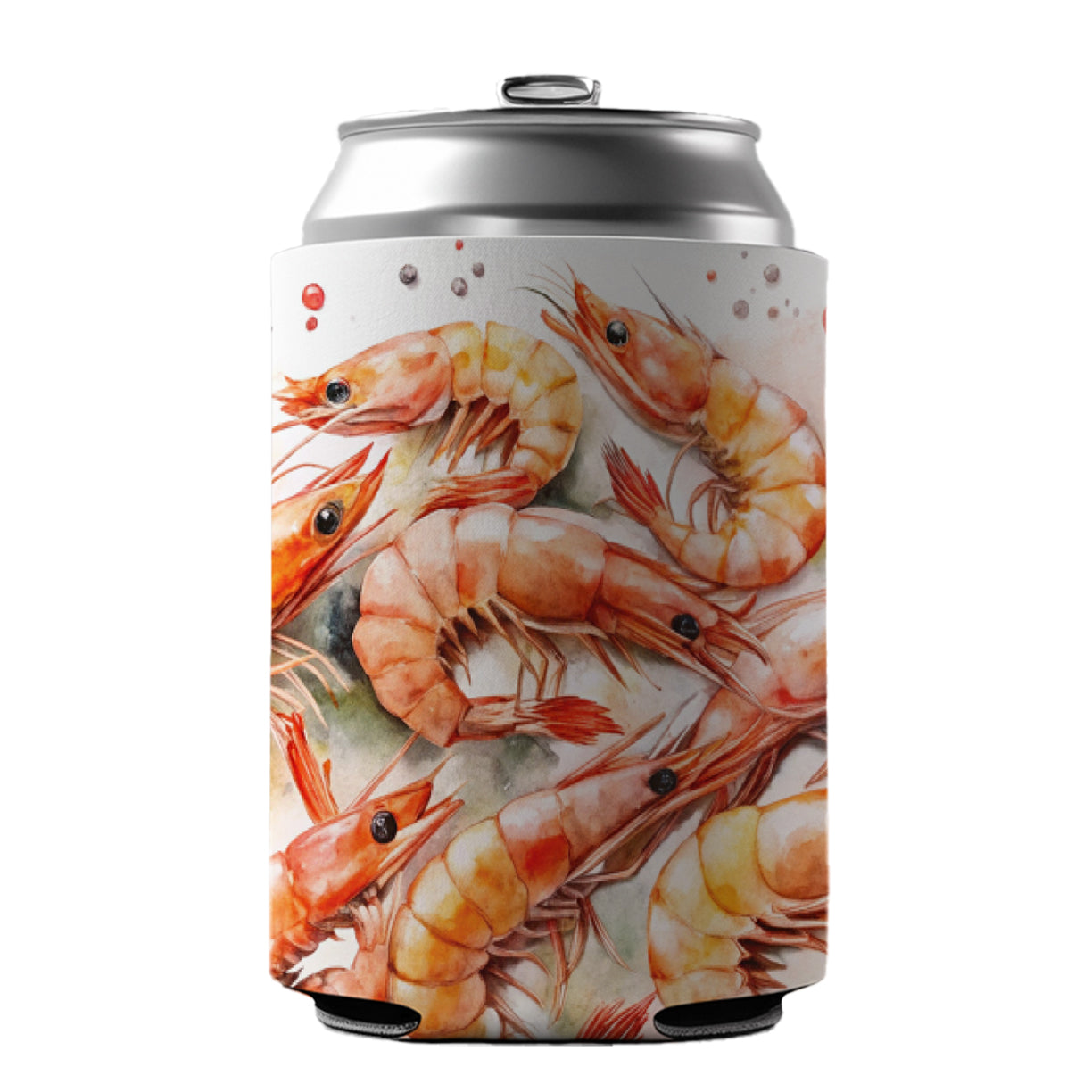 Lots Of Shrimp Can Cooler Beer Soda Drink Insulated Holder Sleeve Hugger