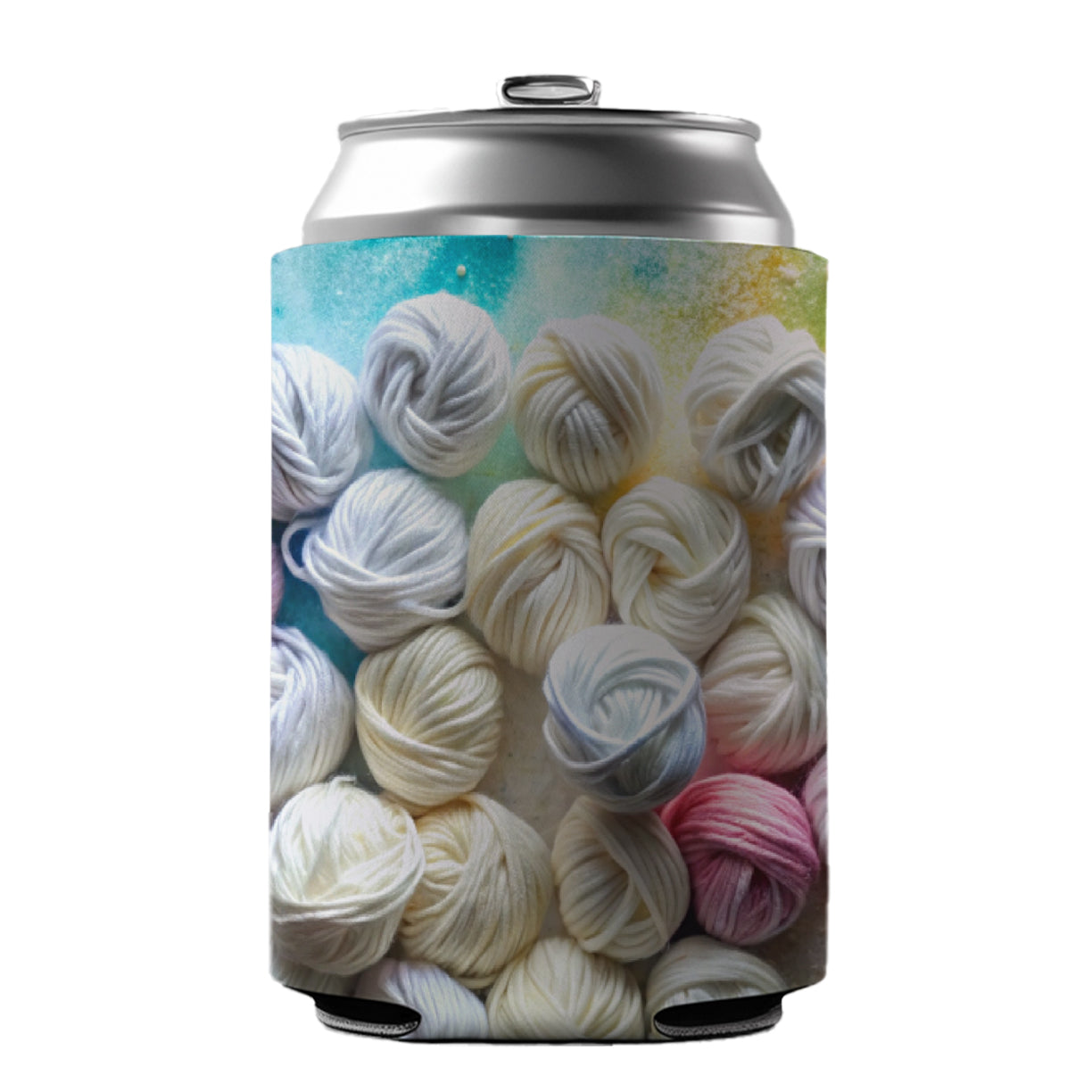 Lots Of Yarn Knitting Crochet Can Cooler Beer Soda Drink Insulated Holder Sleeve Hugger