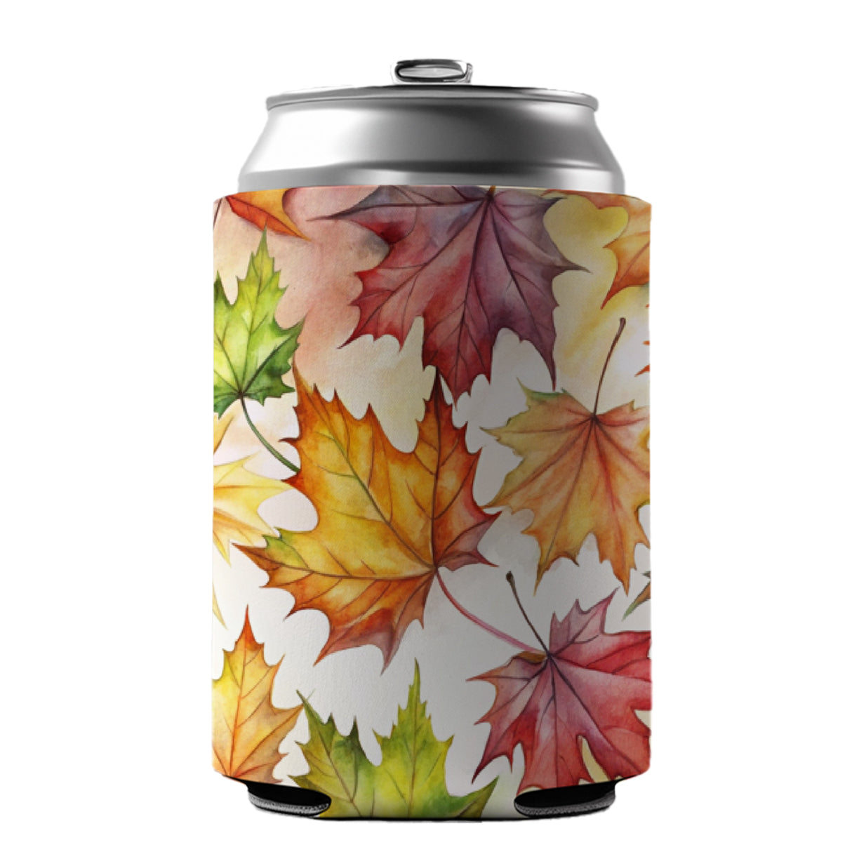 Maple Leaves Watercolor Can Cooler Beer Soda Drink Insulated Holder Sleeve Hugger