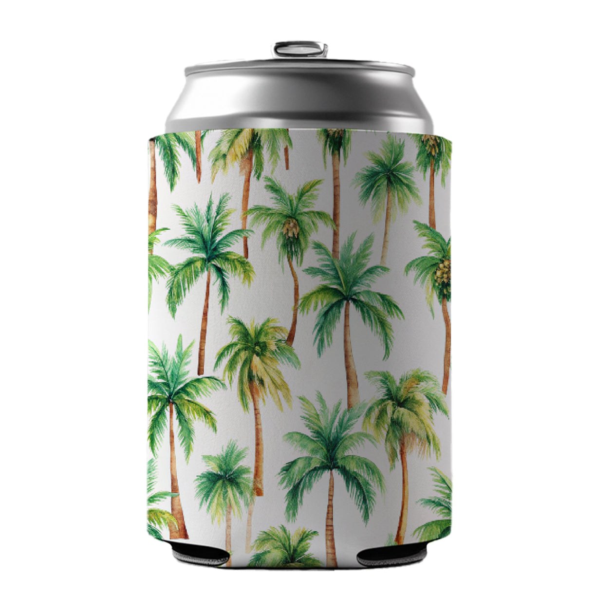 Palm Trees Pattern Watercolor Can Cooler Beer Soda Drink Insulated Holder Sleeve Hugger