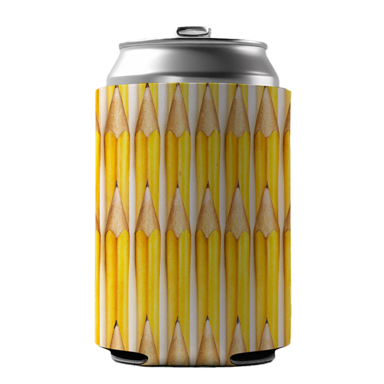 Yellow Pencils Teachers Artist Can Cooler Beer Soda Drink Insulated Holder Sleeve Hugger
