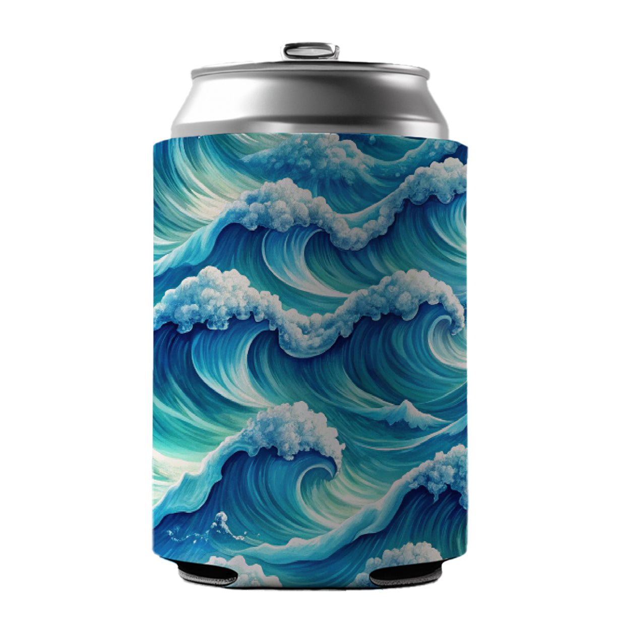 Ocean Waves Painting Can Cooler Beer Soda Drink Insulated Holder Sleeve Hugger