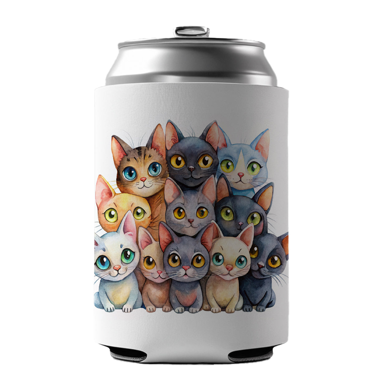 Sweet Bombay Cats Can Cooler Beer Soda Drink Insulated Holder Sleeve Hugger