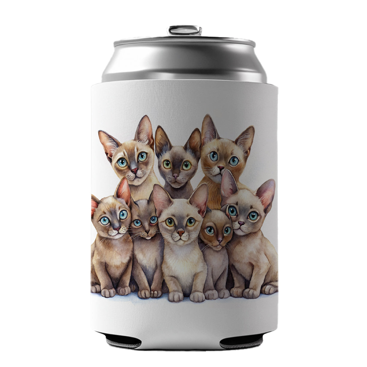 Sweet Burmese Cats Can Cooler Beer Soda Drink Insulated Holder Sleeve Hugger