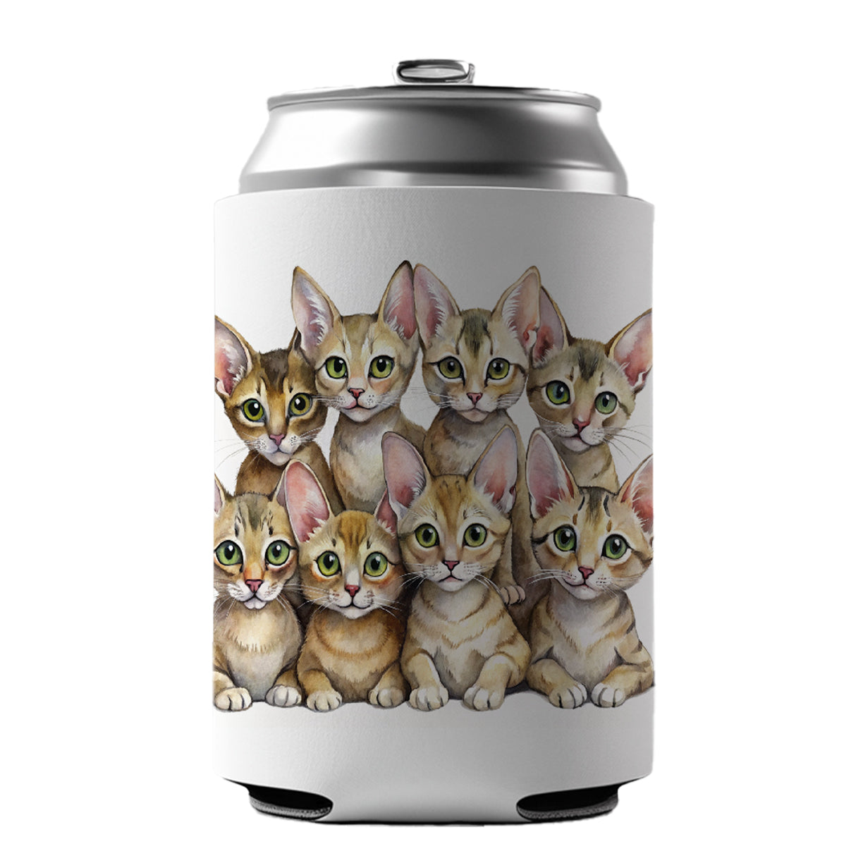 Sweet Chausie Cats Can Cooler Beer Soda Drink Insulated Holder Sleeve Hugger