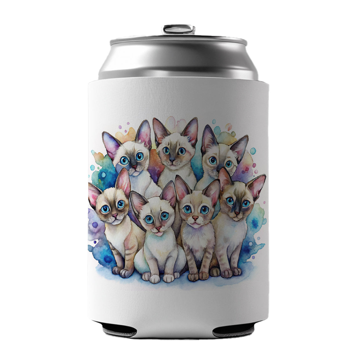 Sweet Colorpoint Shorthair Cats Can Cooler Beer Soda Drink Insulated Holder Sleeve Hugger