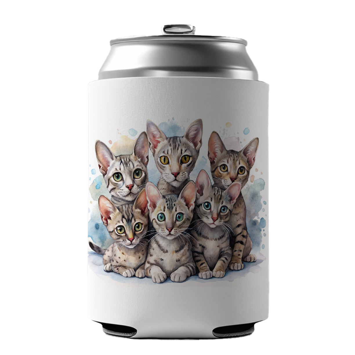 Sweet Egyptian Mau Cats Can Cooler Beer Soda Drink Insulated Holder Sleeve Hugger