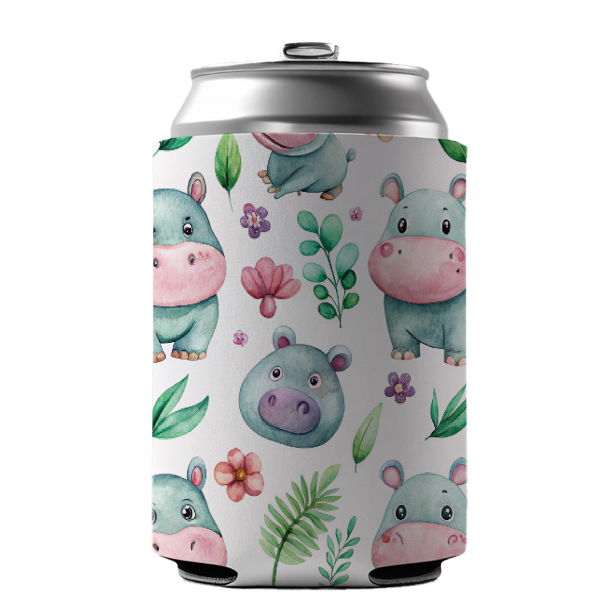 Sweet Hippos Can Cooler Beer Soda Drink Insulated Holder Sleeve Hugger