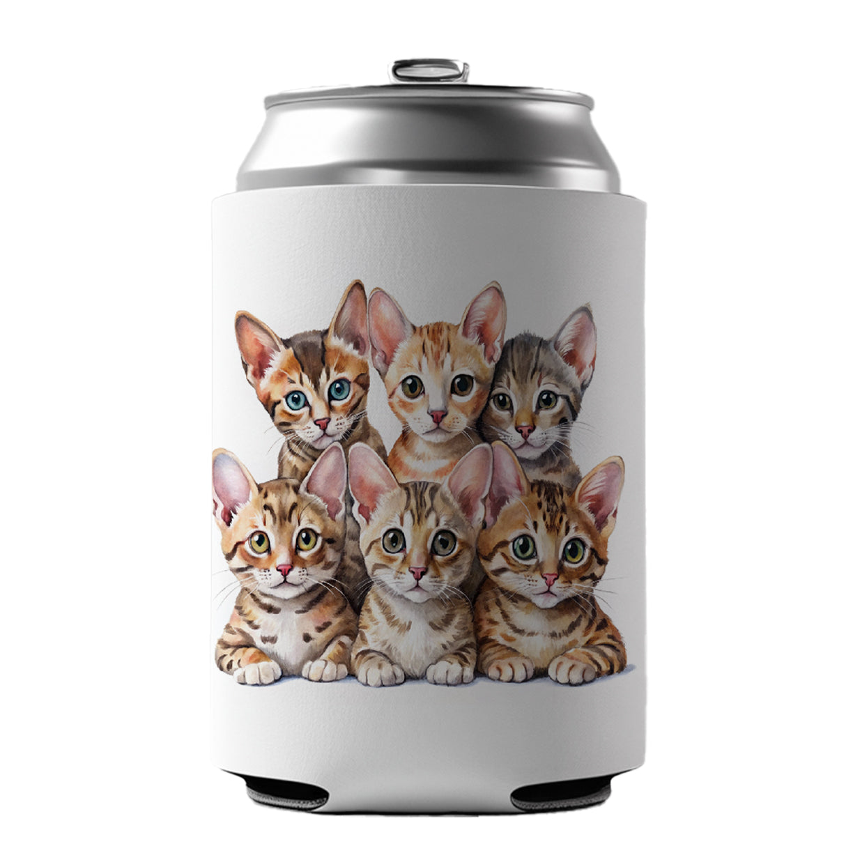 Sweet Ocicat Cats Can Cooler Beer Soda Drink Insulated Holder Sleeve Hugger