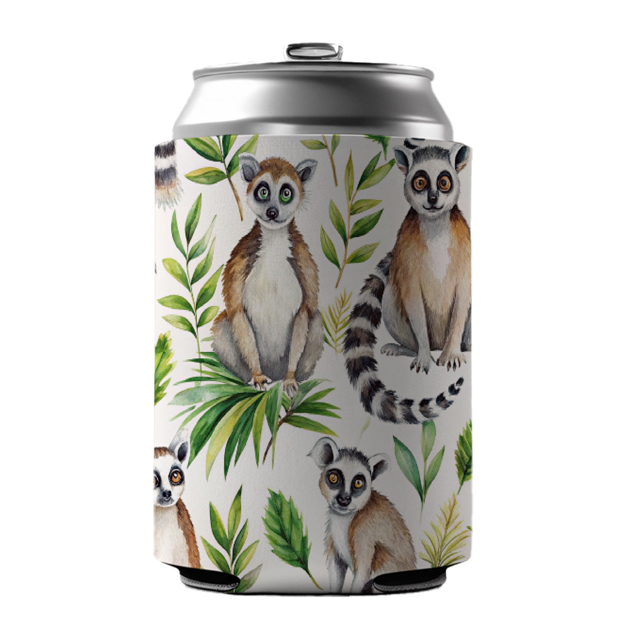 Sweet Ringtail Lemurs Can Cooler Beer Soda Drink Insulated Holder Sleeve Hugger
