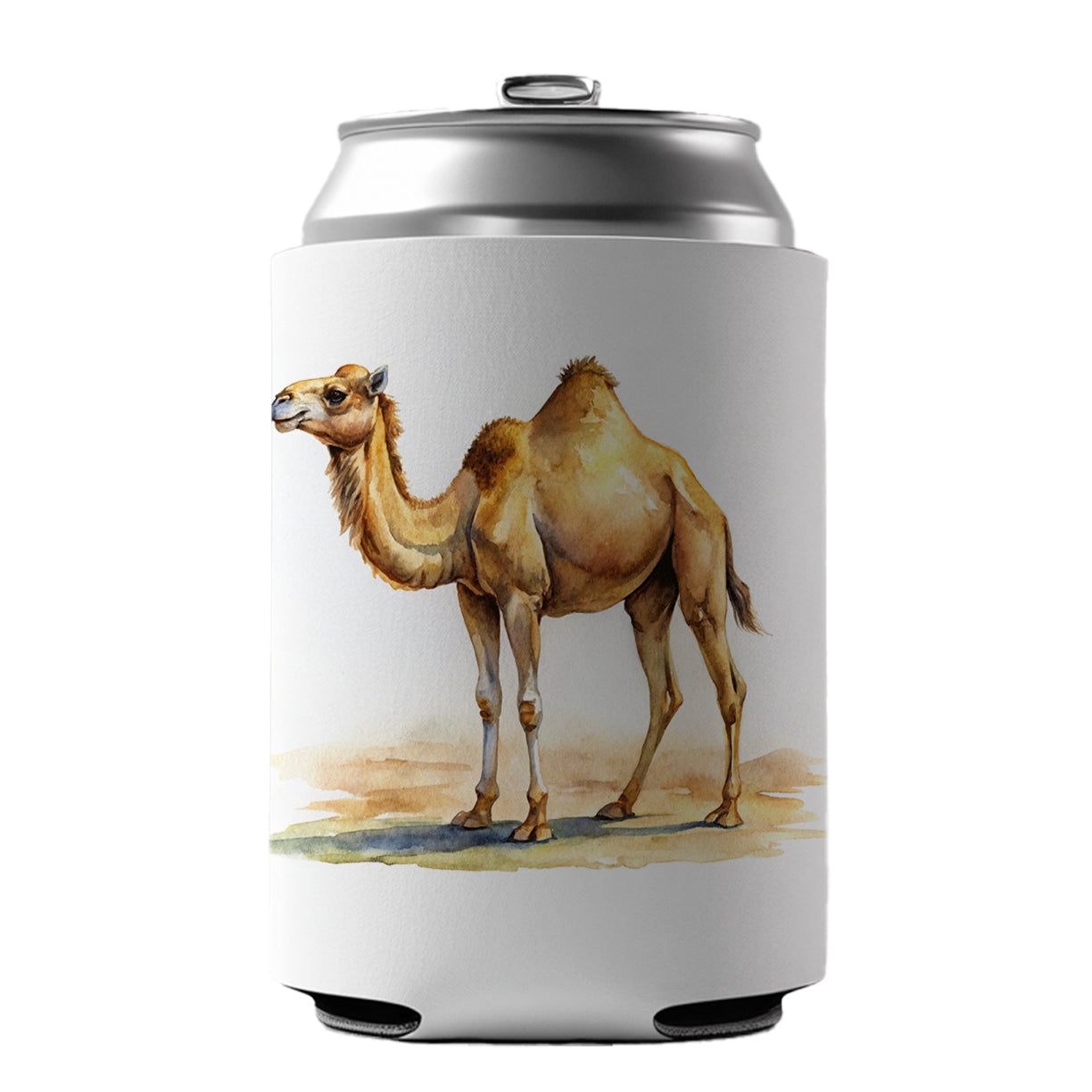 Camel Standing Watercolor Can Cooler Beer Soda Drink Insulated Holder Sleeve Hugger