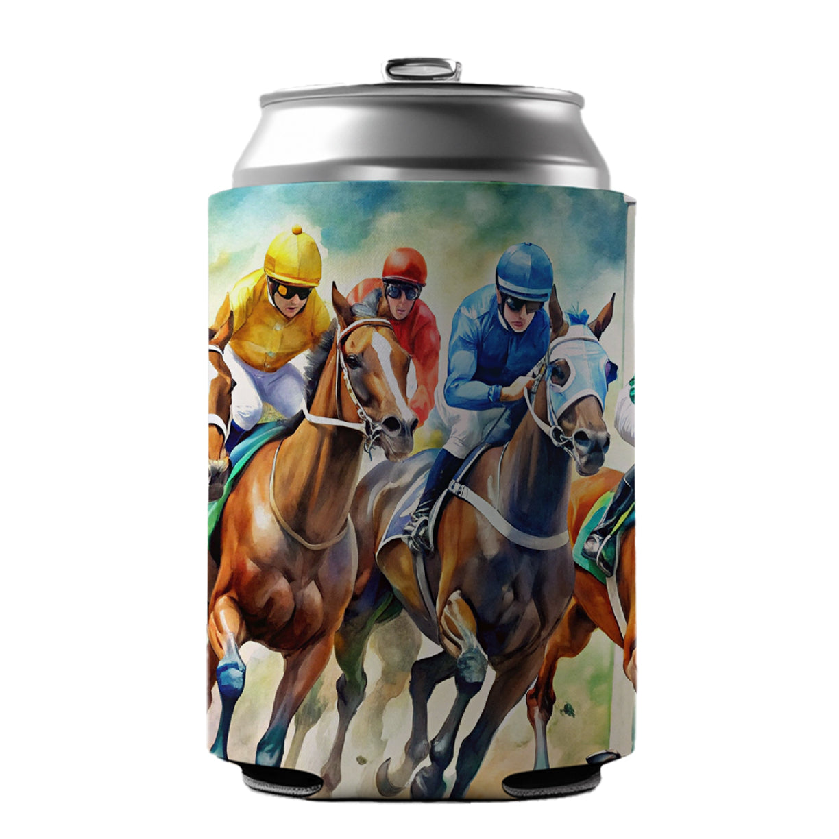 Horse Racing Track Can Cooler Beer Soda Drink Insulated Holder Sleeve Hugger