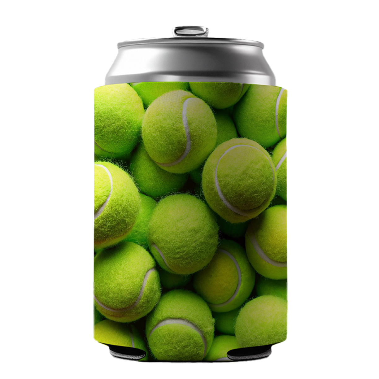 Lots Of Tennis Balls Can Cooler Beer Soda Drink Insulated Holder Sleeve Hugger