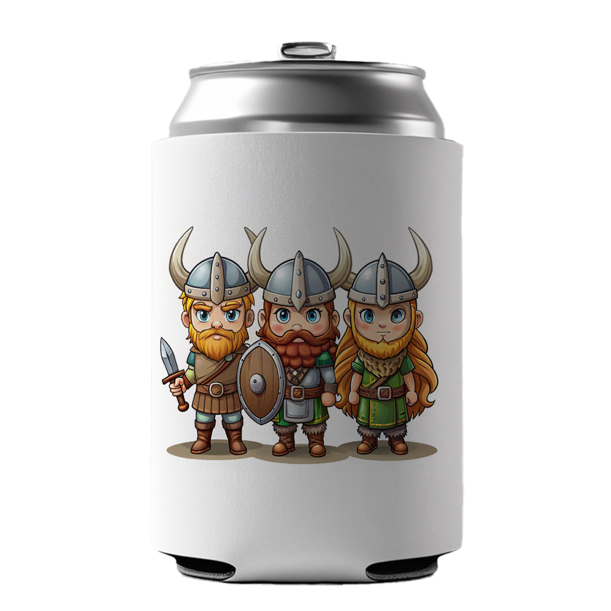 Cute Vikings Can Cooler Beer Soda Drink Insulated Holder Sleeve Hugger