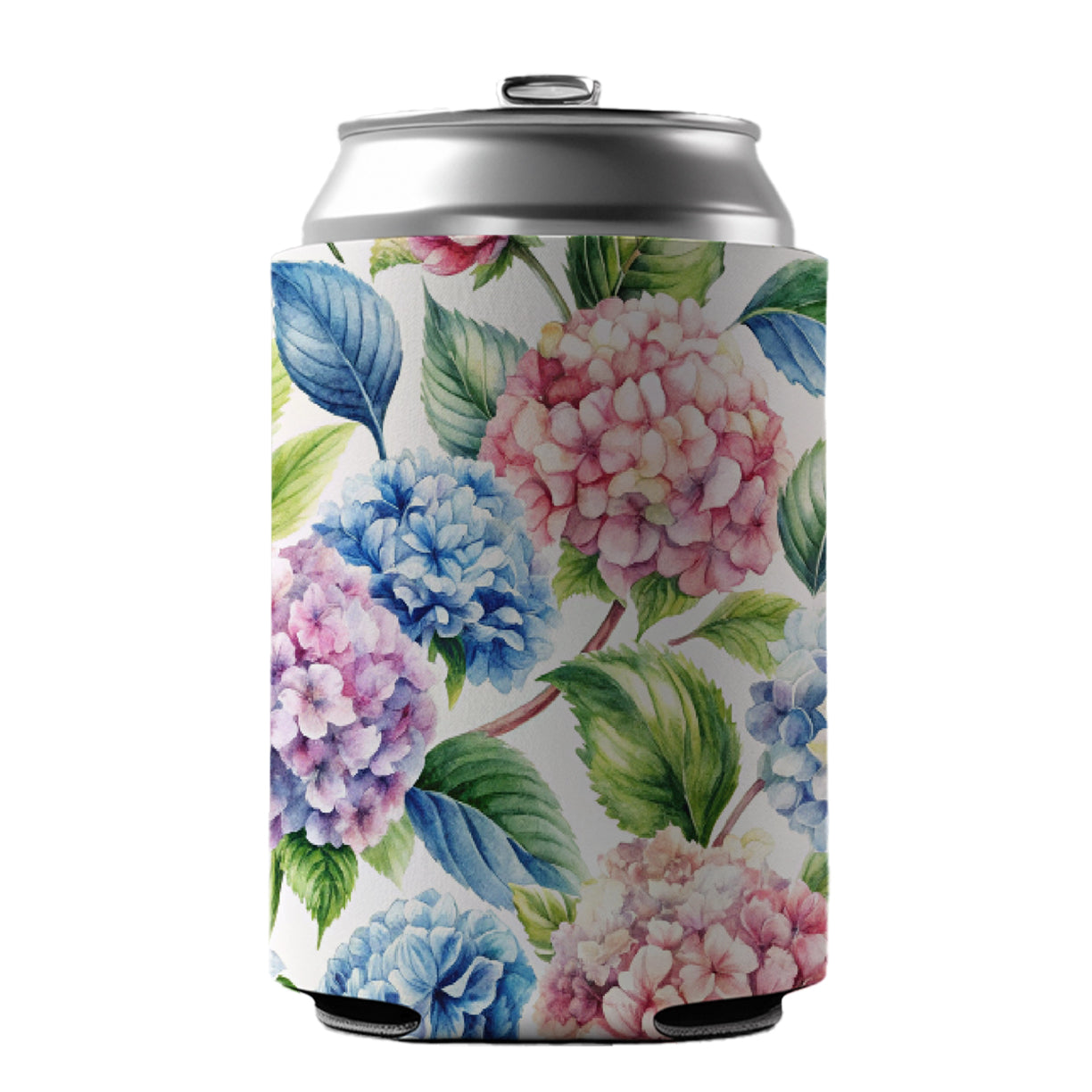 Hydrangea Flowers Wallpaper Can Cooler Beer Soda Drink Insulated Holder Sleeve Hugger