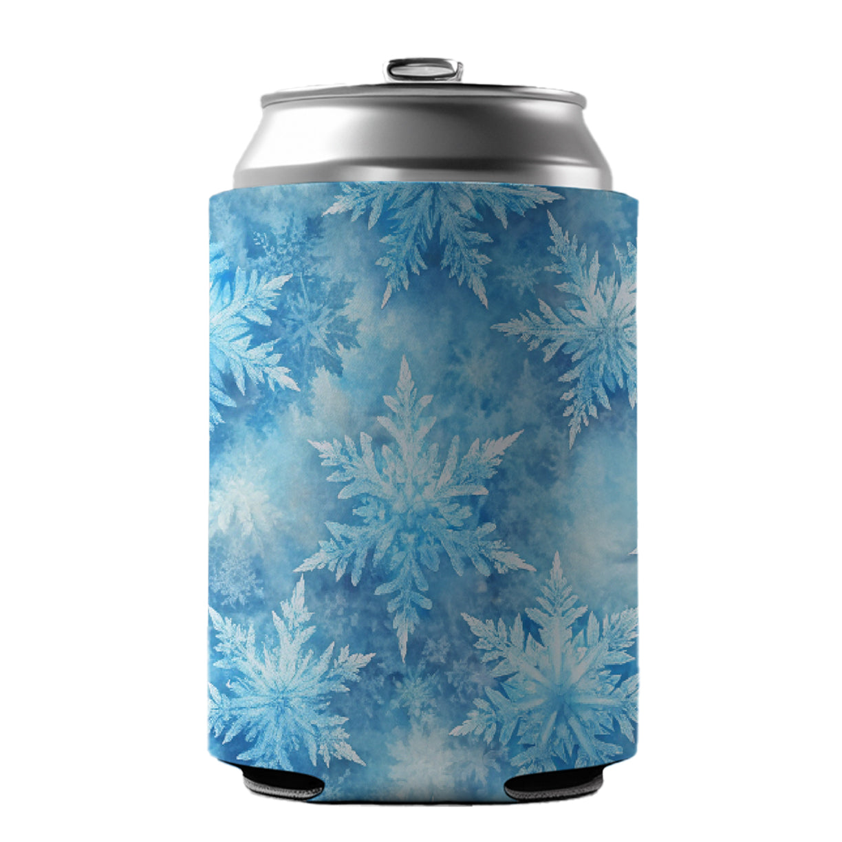 Ice Crystals Snowflakes Winter Beautiful Can Cooler Beer Soda Drink Insulated Holder Sleeve Hugger