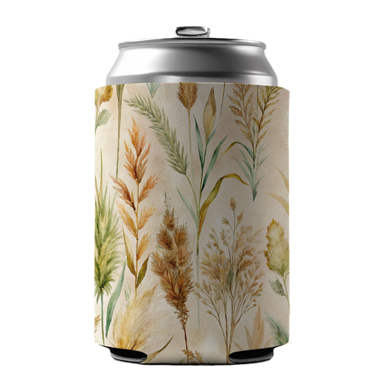 Wild Grasses Wheat Pattern Can Cooler Beer Soda Drink Insulated Holder Sleeve Hugger