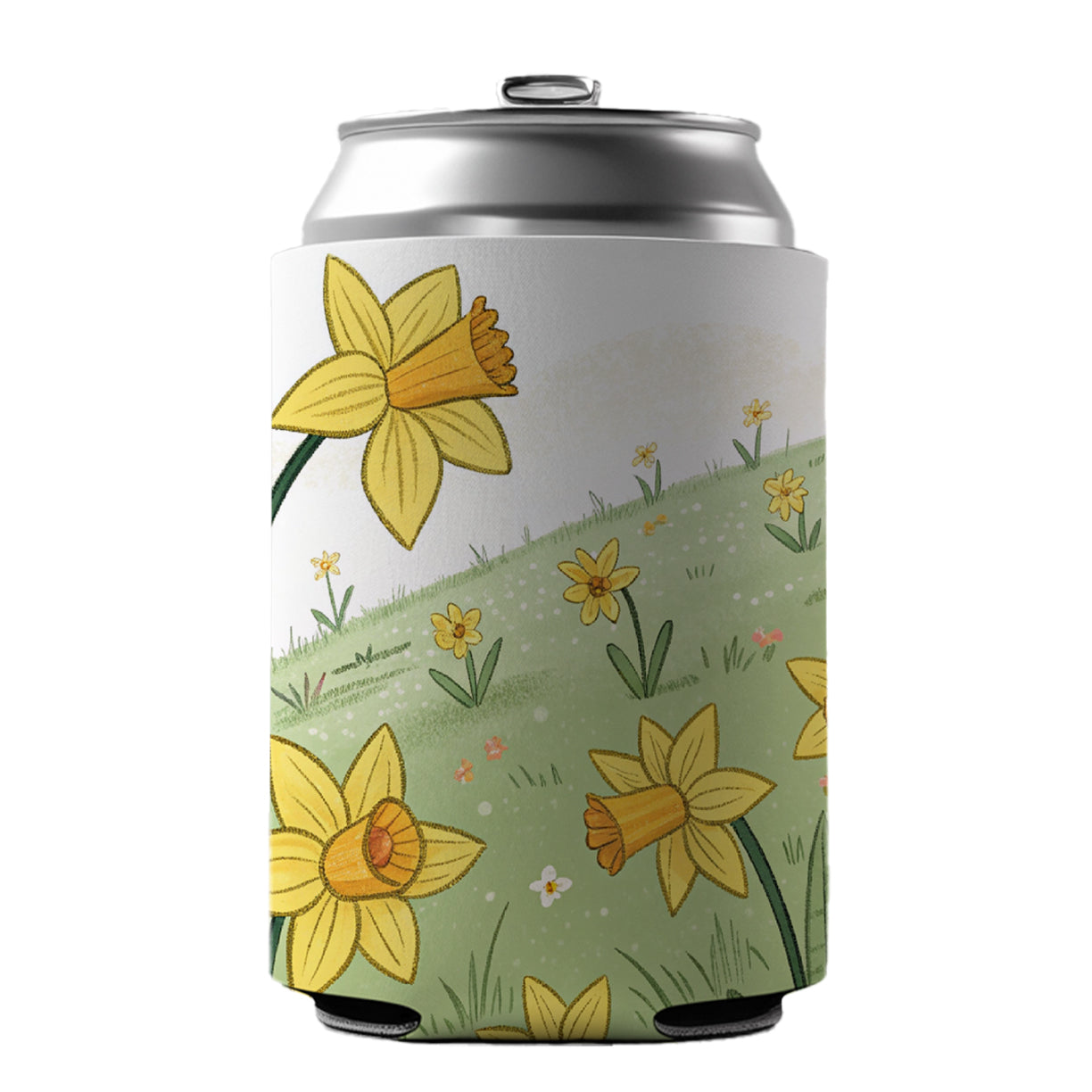 Field Of Daffodils Flowers Can Cooler Beer Soda Drink Insulated Holder Sleeve Hugger
