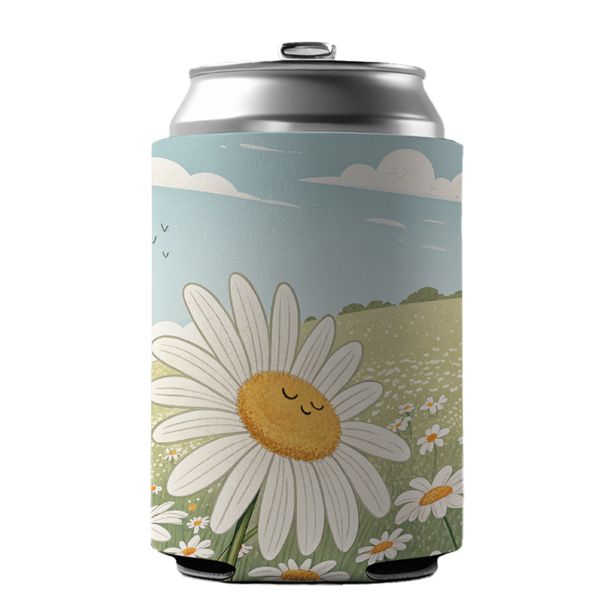 Field Of Daisies Daisy Flowers Can Cooler Beer Soda Drink Insulated Holder Sleeve Hugger