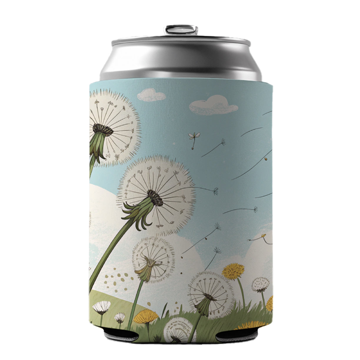 Field Of Dandelions Flowers Can Cooler Beer Soda Drink Insulated Holder Sleeve Hugger