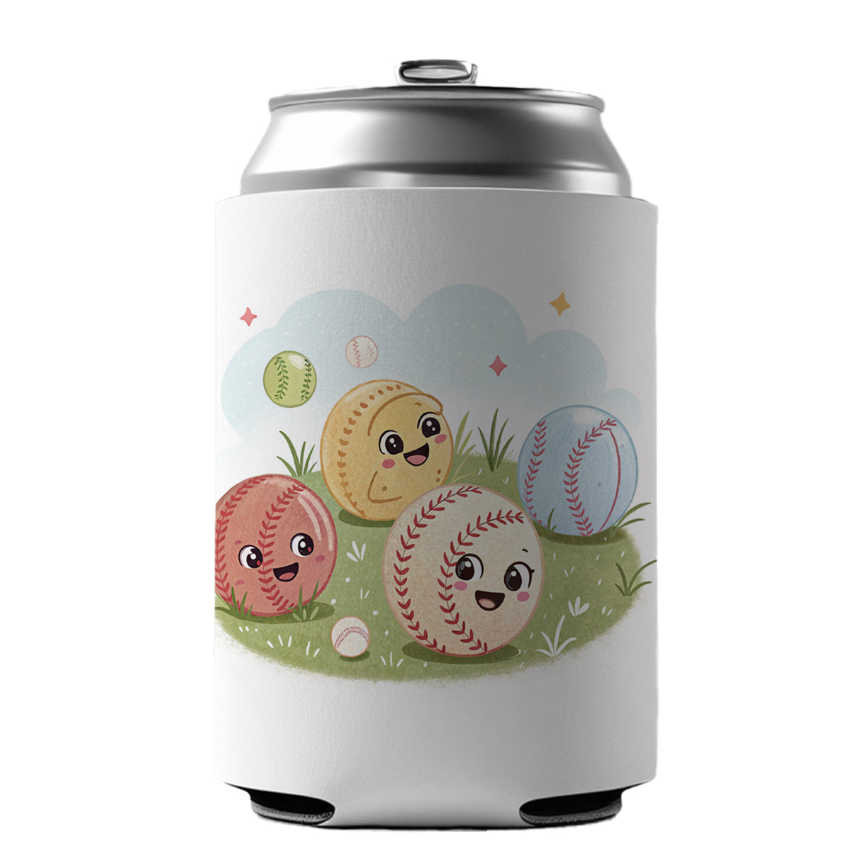 Kawaii Baseballs Can Cooler Beer Soda Drink Insulated Holder Sleeve Hugger