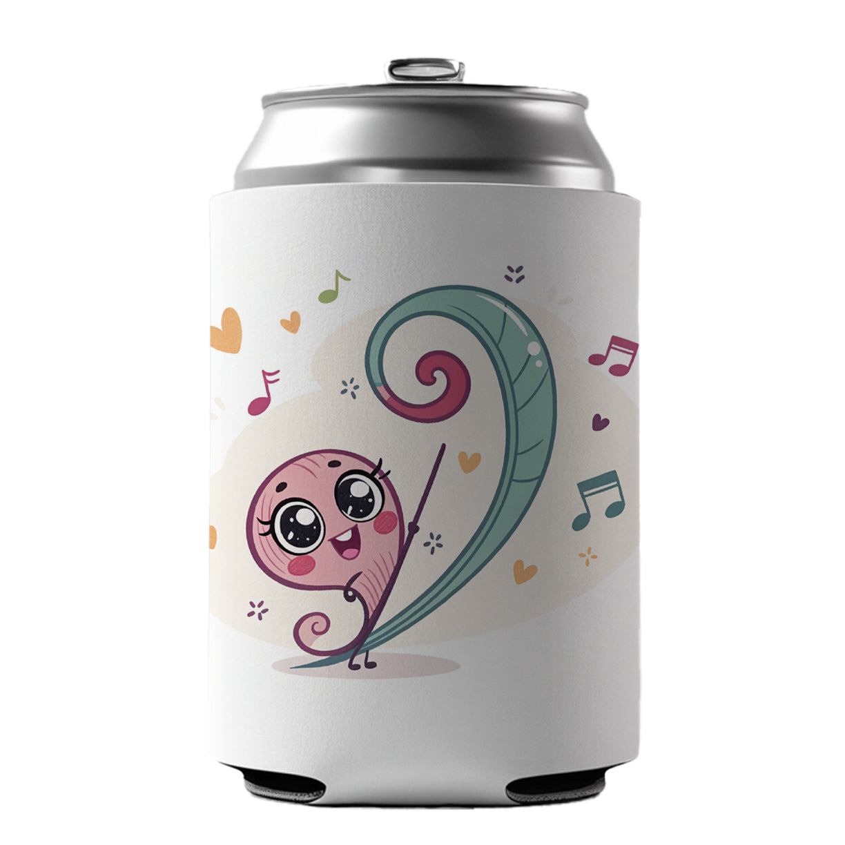 Kawaii Bass Clef Music Can Cooler Beer Soda Drink Insulated Holder Sleeve Hugger