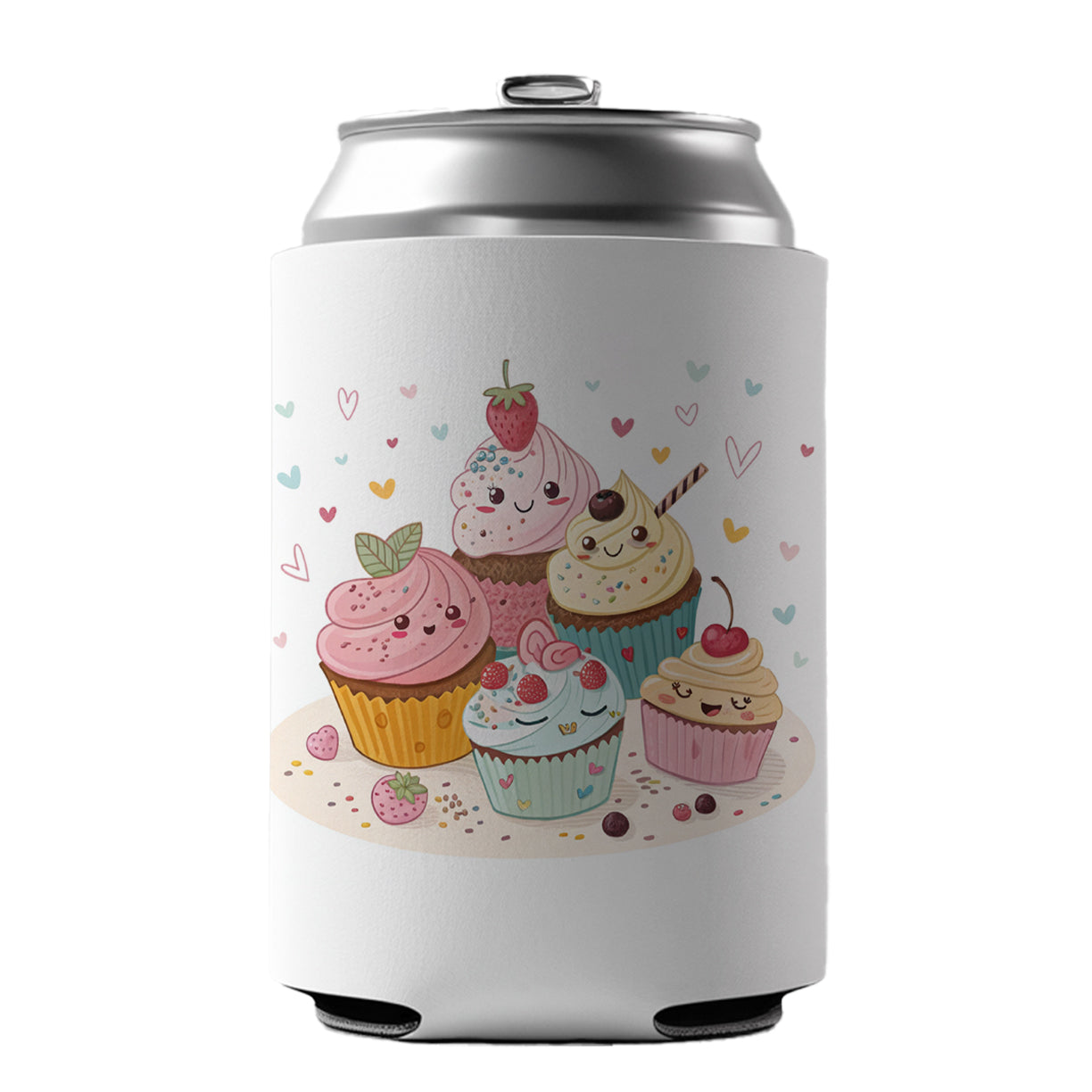 Kawaii Cupcakes Cute Can Cooler Beer Soda Drink Insulated Holder Sleeve Hugger