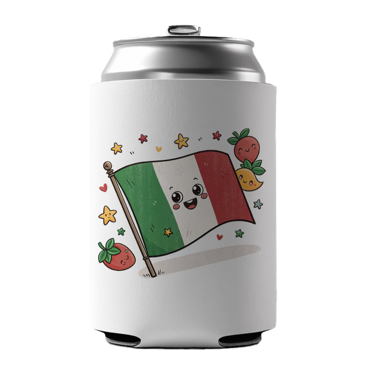 Kawaii Italy Flag Can Cooler Beer Soda Drink Insulated Holder Sleeve Hugger