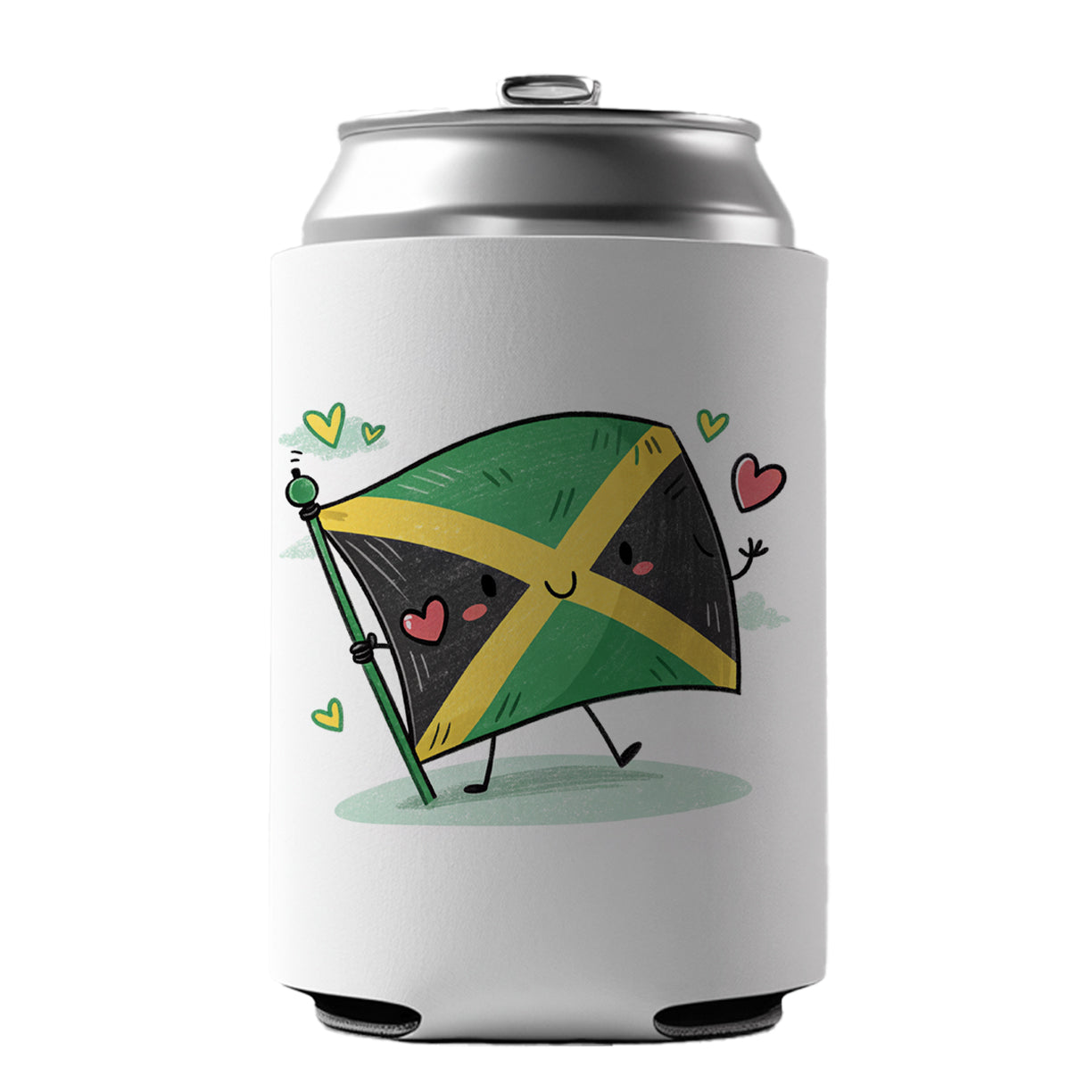 Kawaii Jamaica Flag Can Cooler Beer Soda Drink Insulated Holder Sleeve Hugger