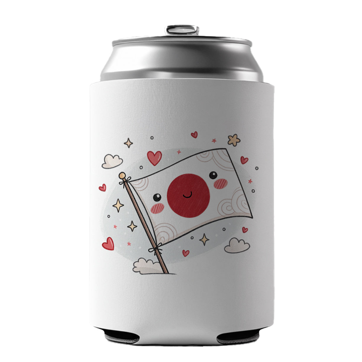 Kawaii Japan Flag Can Cooler Beer Soda Drink Insulated Holder Sleeve Hugger