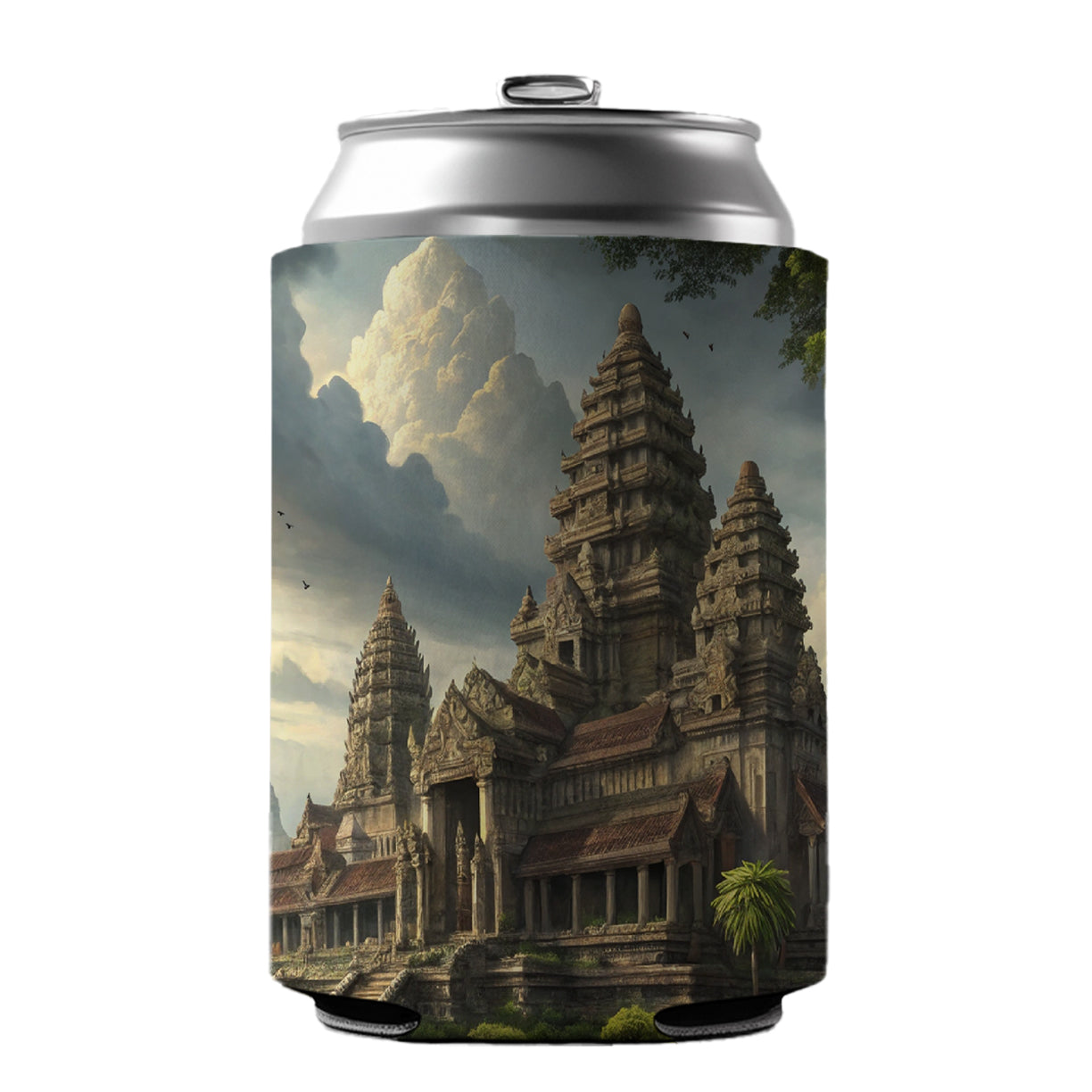 Angkor Wat Hindu Buddhist Temple Cambodia Can Cooler Beer Soda Drink Insulated Holder Sleeve Hugger