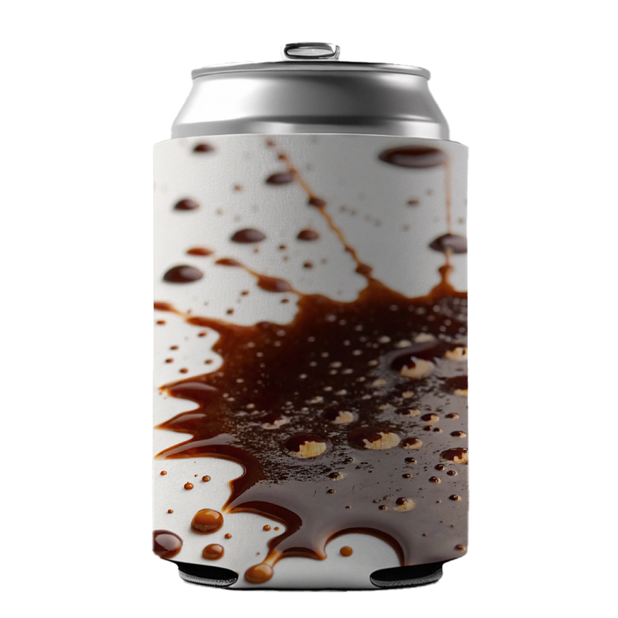Close-Up of Spilled Coffee Can Cooler Beer Soda Drink Insulated Holder Sleeve Hugger