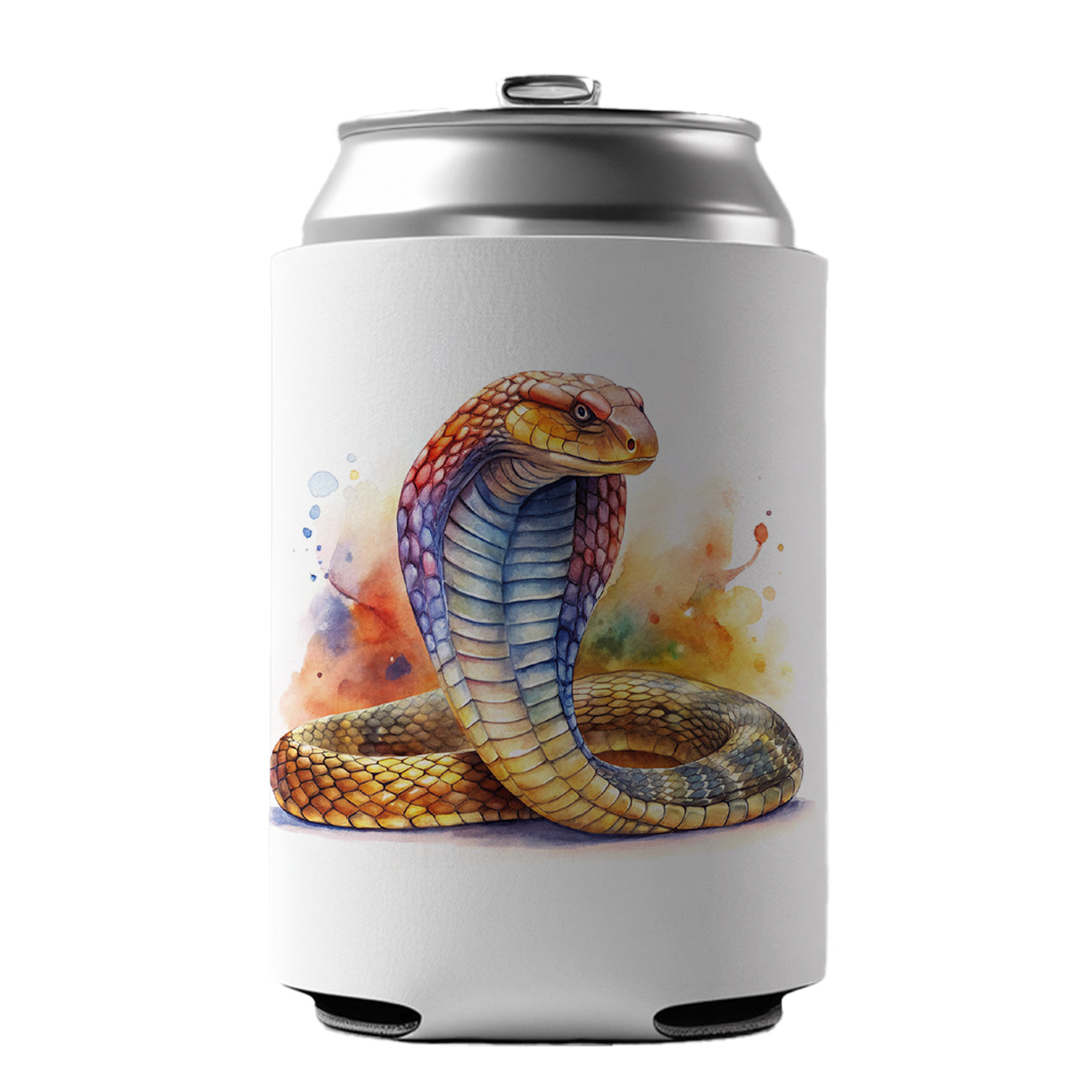 Cobra Snake Watercolor Can Cooler Beer Soda Drink Insulated Holder Sleeve Hugger