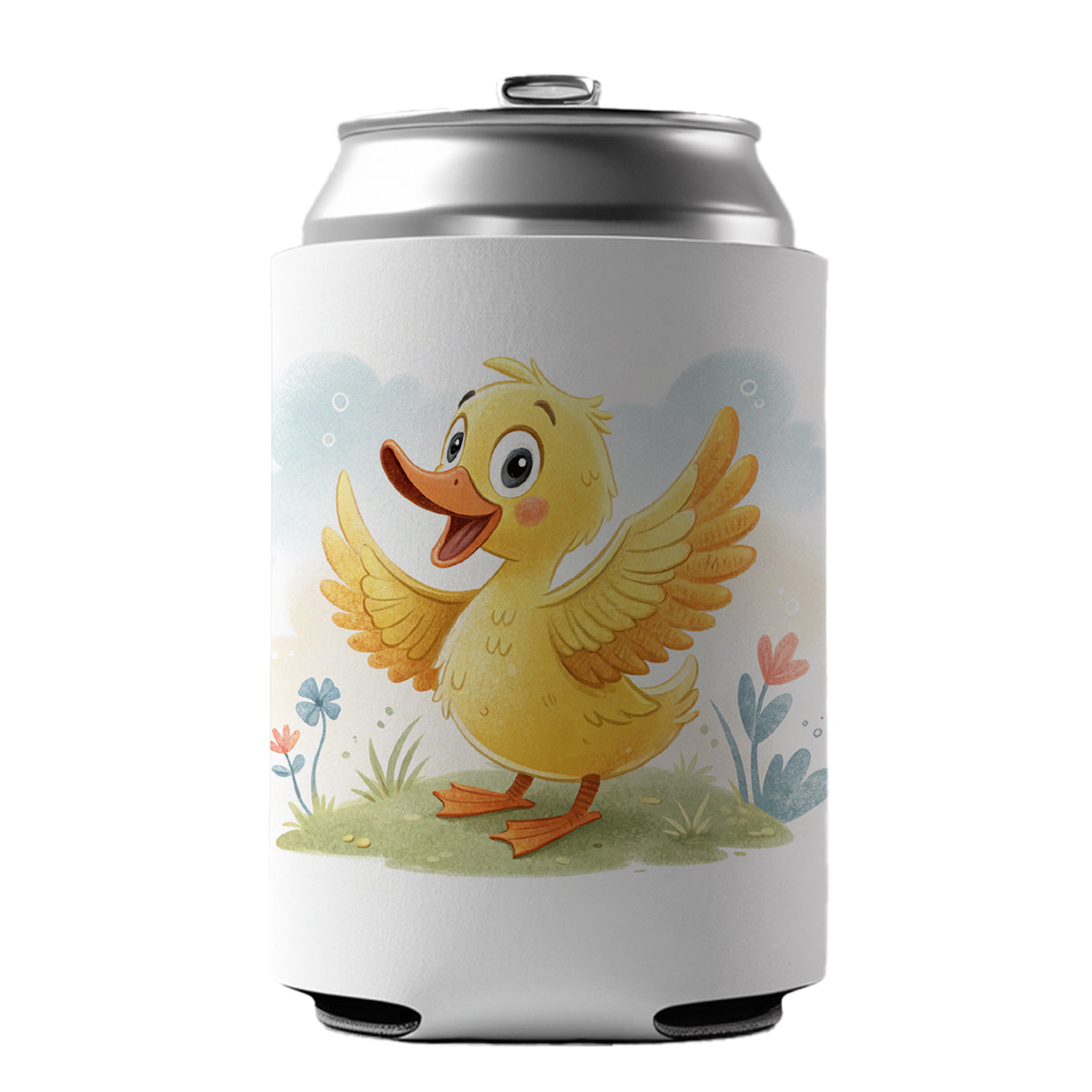 Duck Children's Illustration Style Can Cooler Beer Soda Drink Insulated Holder Sleeve Hugger