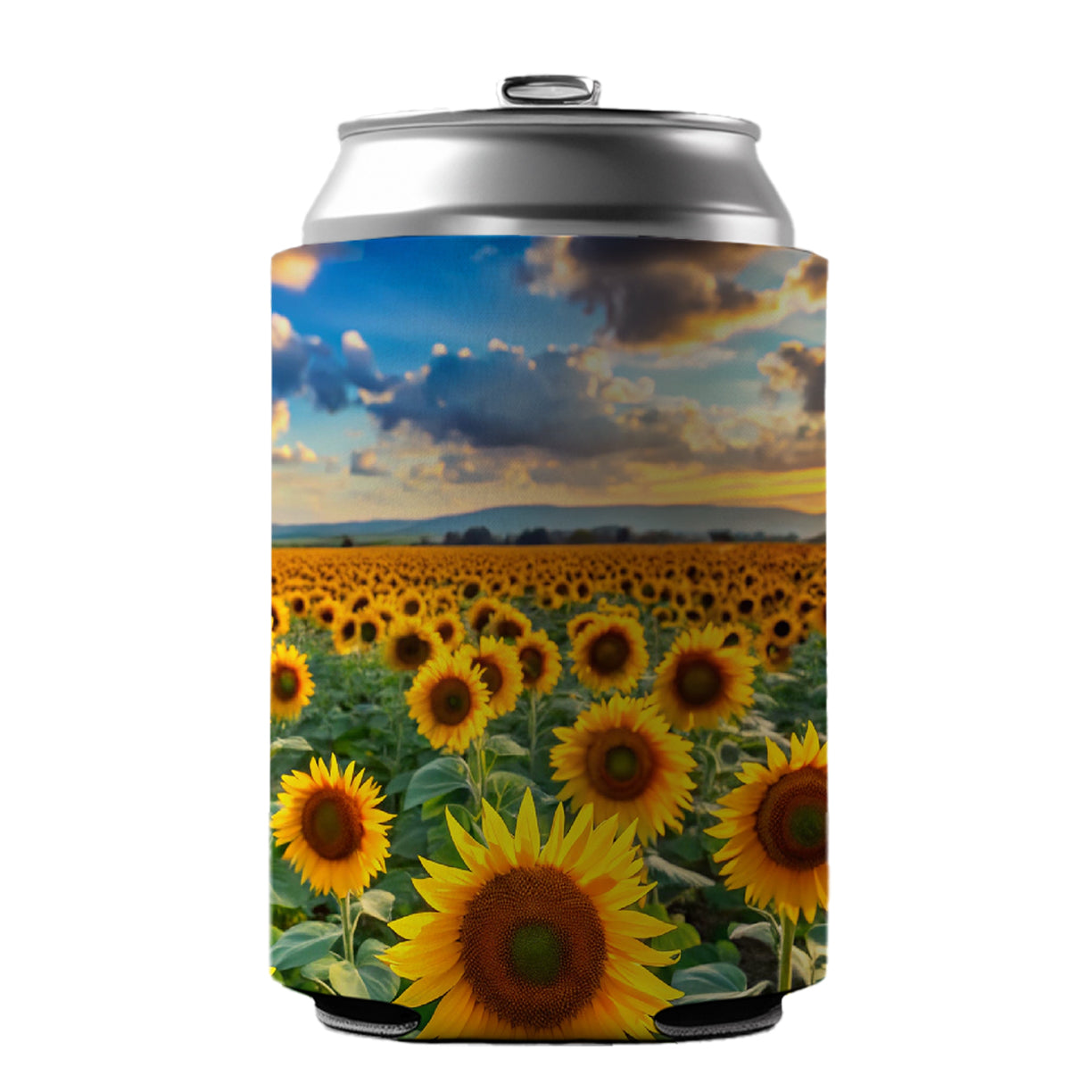 Field Of Sunflowers Can Cooler Beer Soda Drink Insulated Holder Sleeve Hugger