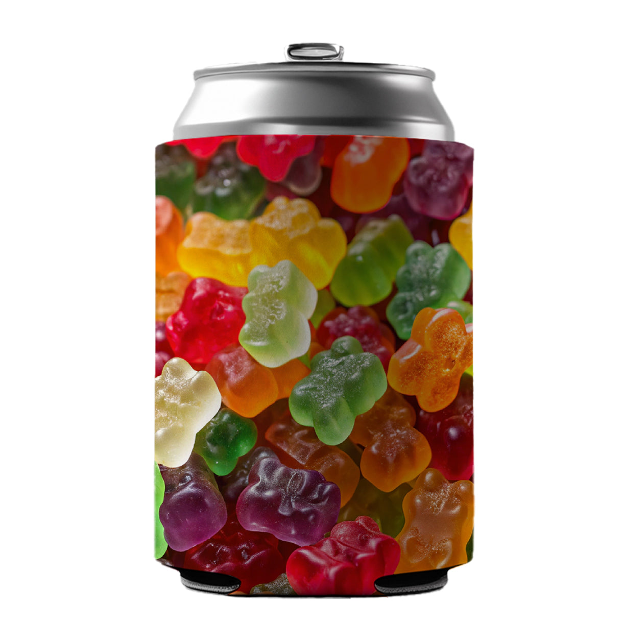 Lots of Gummi Bears Can Cooler Beer Soda Drink Insulated Holder Sleeve Hugger