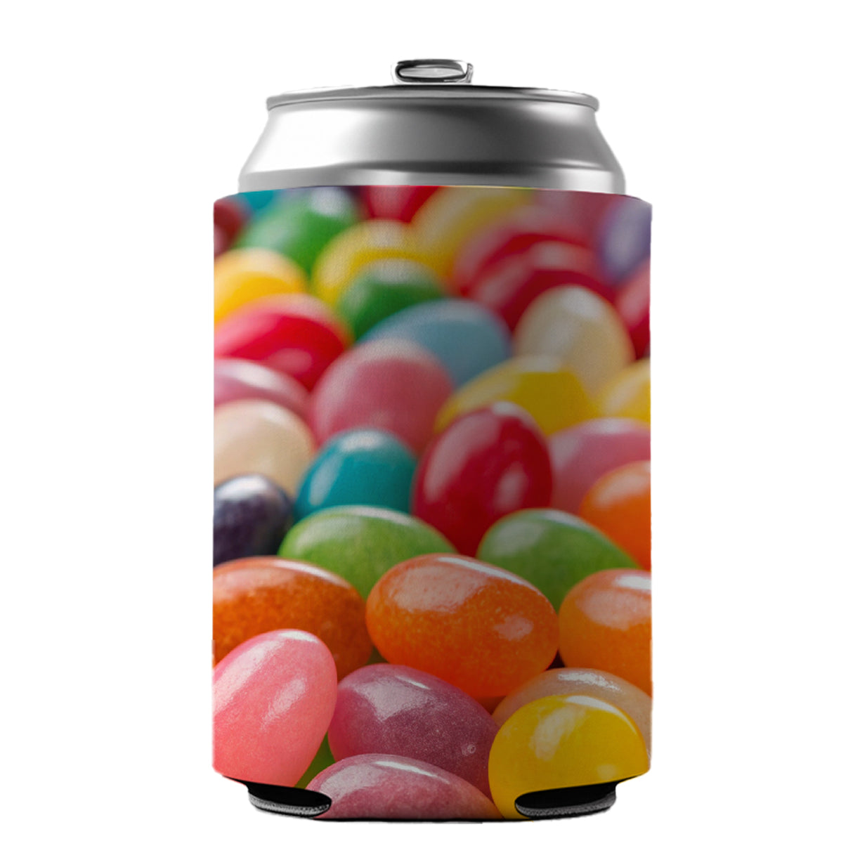 Lots of Jelly Beans Easter Candy Can Cooler Beer Soda Drink Insulated Holder Sleeve Hugger