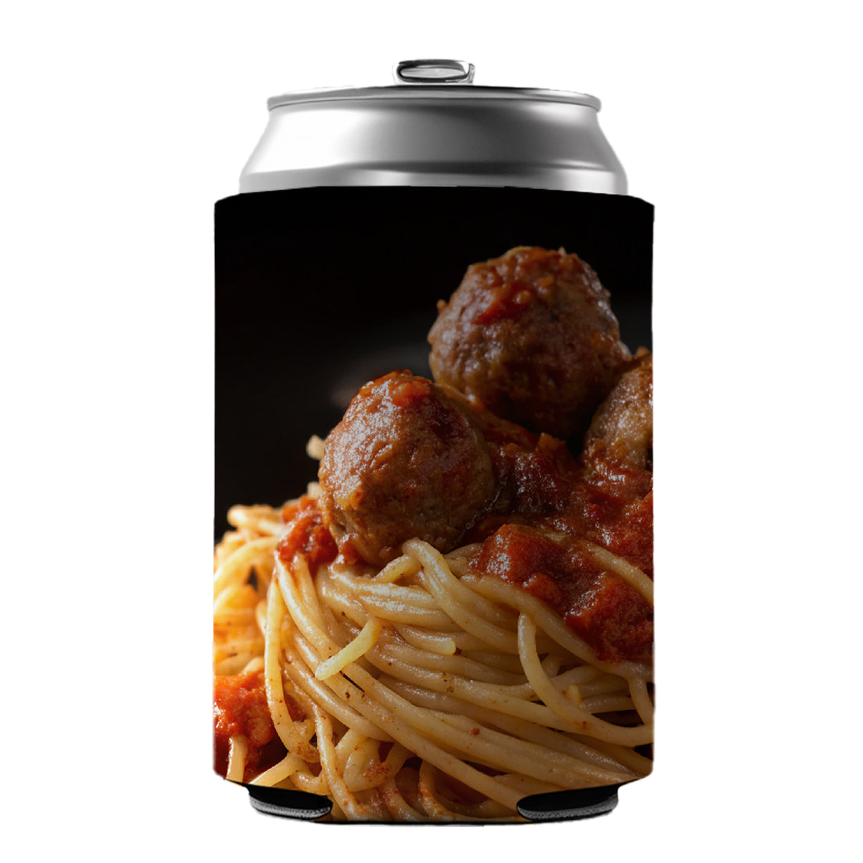 Pasta Spaghetti Sauce And Meatballs Can Cooler Beer Soda Drink Insulated Holder Sleeve Hugger
