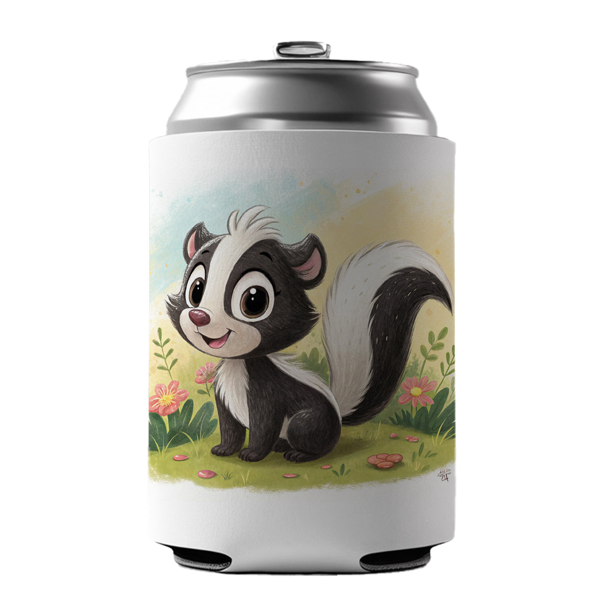 Skunk Children's Illustration Style Can Cooler Beer Soda Drink Insulated Holder Sleeve Hugger
