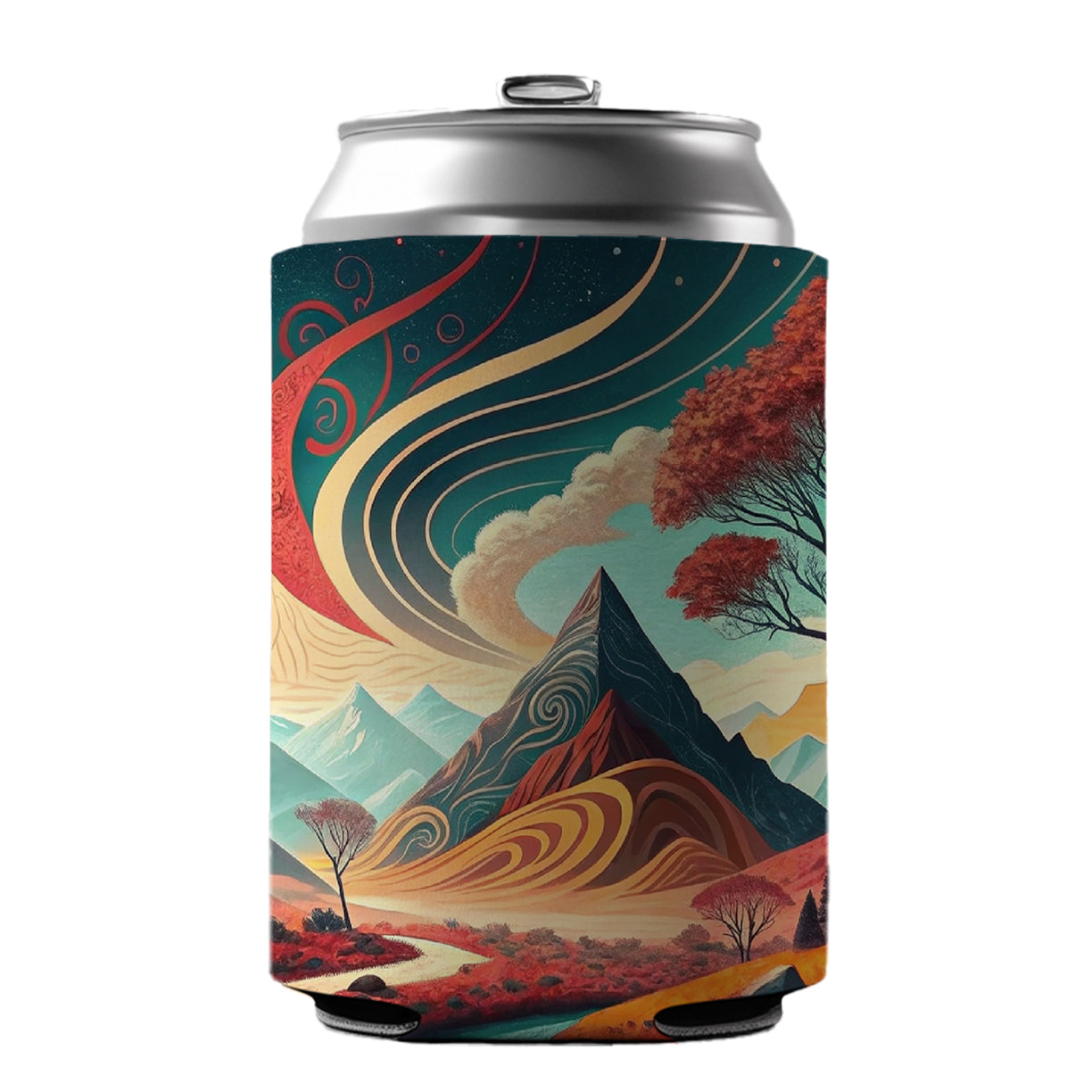 Abstract Modern Art Landscape Can Cooler Beer Soda Drink Insulated Holder Sleeve Hugger