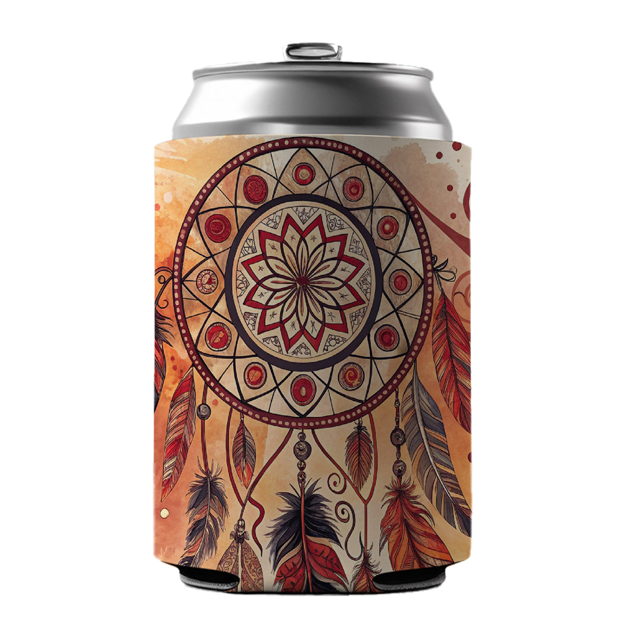 Abstract Southwestern Dream Catcher Design Can Cooler Beer Soda Drink Insulated Holder Sleeve Hugger