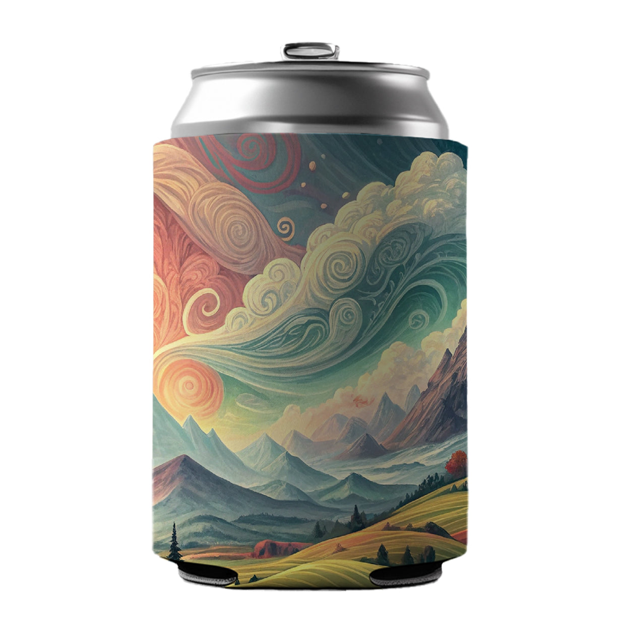 Abstract Tranquil Landscape Can Cooler Beer Soda Drink Insulated Holder Sleeve Hugger