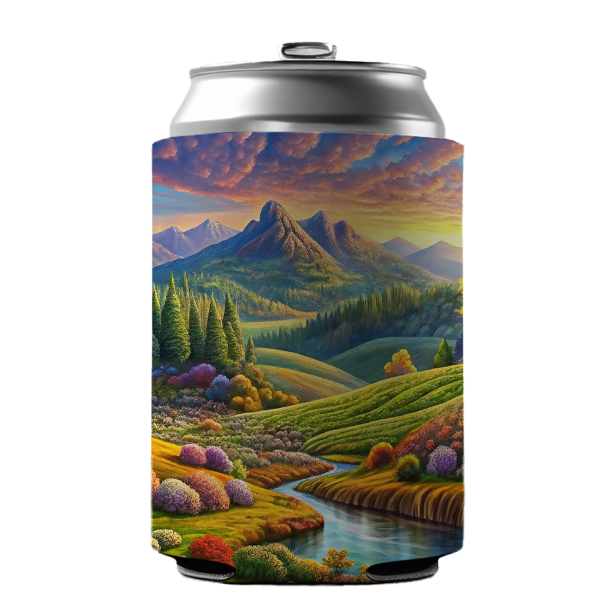 Beautiful Colorful Pastel Landscape Can Cooler Beer Soda Drink Insulated Holder Sleeve Hugger