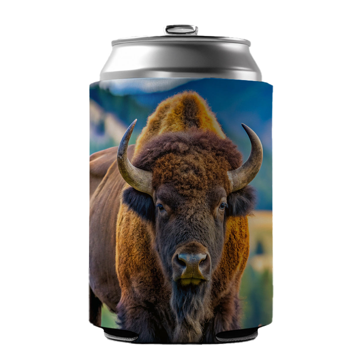 Bison Buffalo Can Cooler Beer Soda Drink Insulated Holder Sleeve Hugger