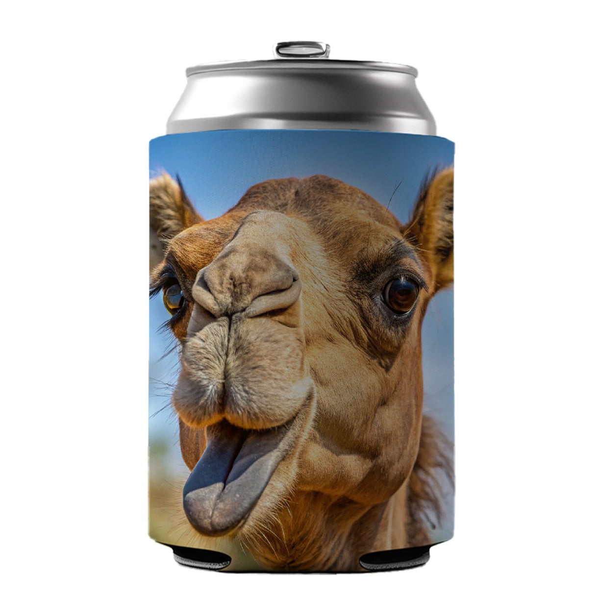 Camel Face With Tongue Sticking Out Can Cooler Beer Soda Drink Insulated Holder Sleeve Hugger