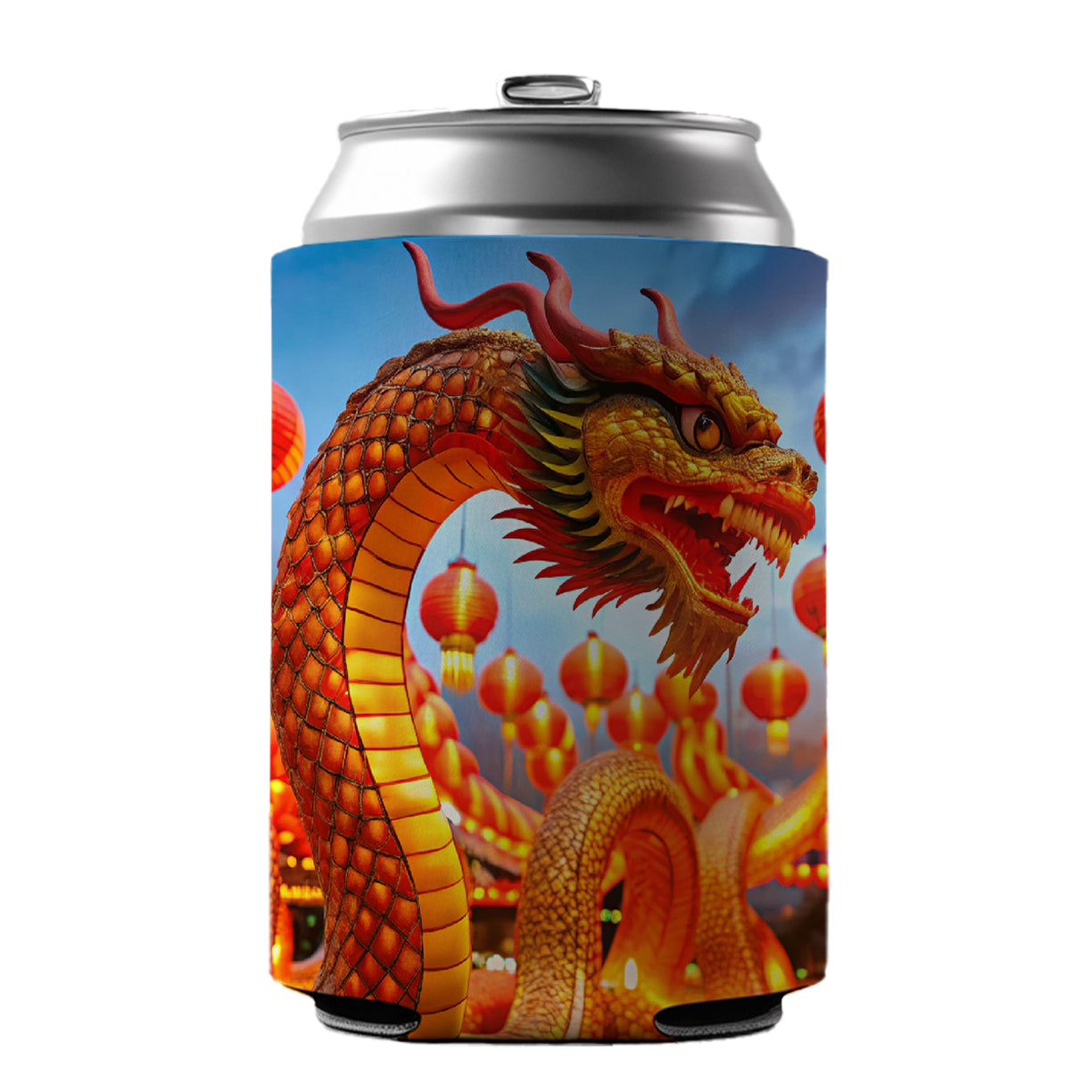 Chinese Lunar New Year Celebration Can Cooler Beer Soda Drink Insulated Holder Sleeve Hugger